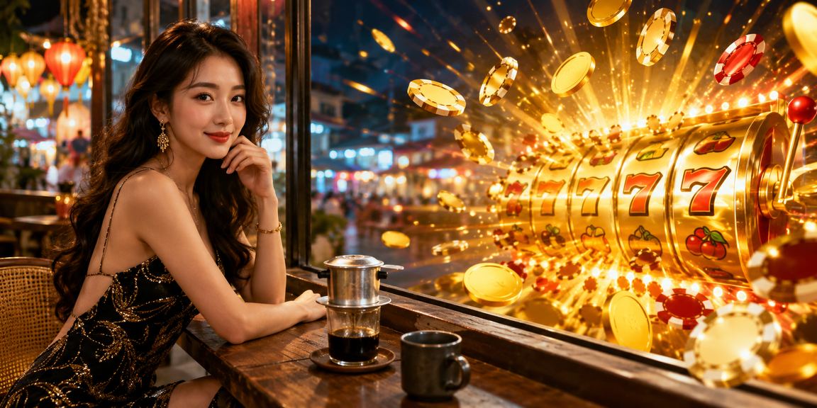 Người chơi slot game tại quán cà phê Nha Trang với điện thoại